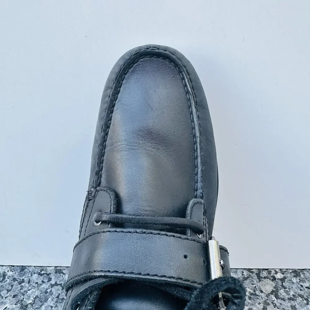 POLO RALPH LAUREN Black RANGER Tumbled Leather Lug Sole Lace Up Boot 10 D
